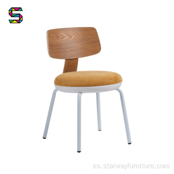Diseño sillón de comedor tapizado circular nórdico Simple Back